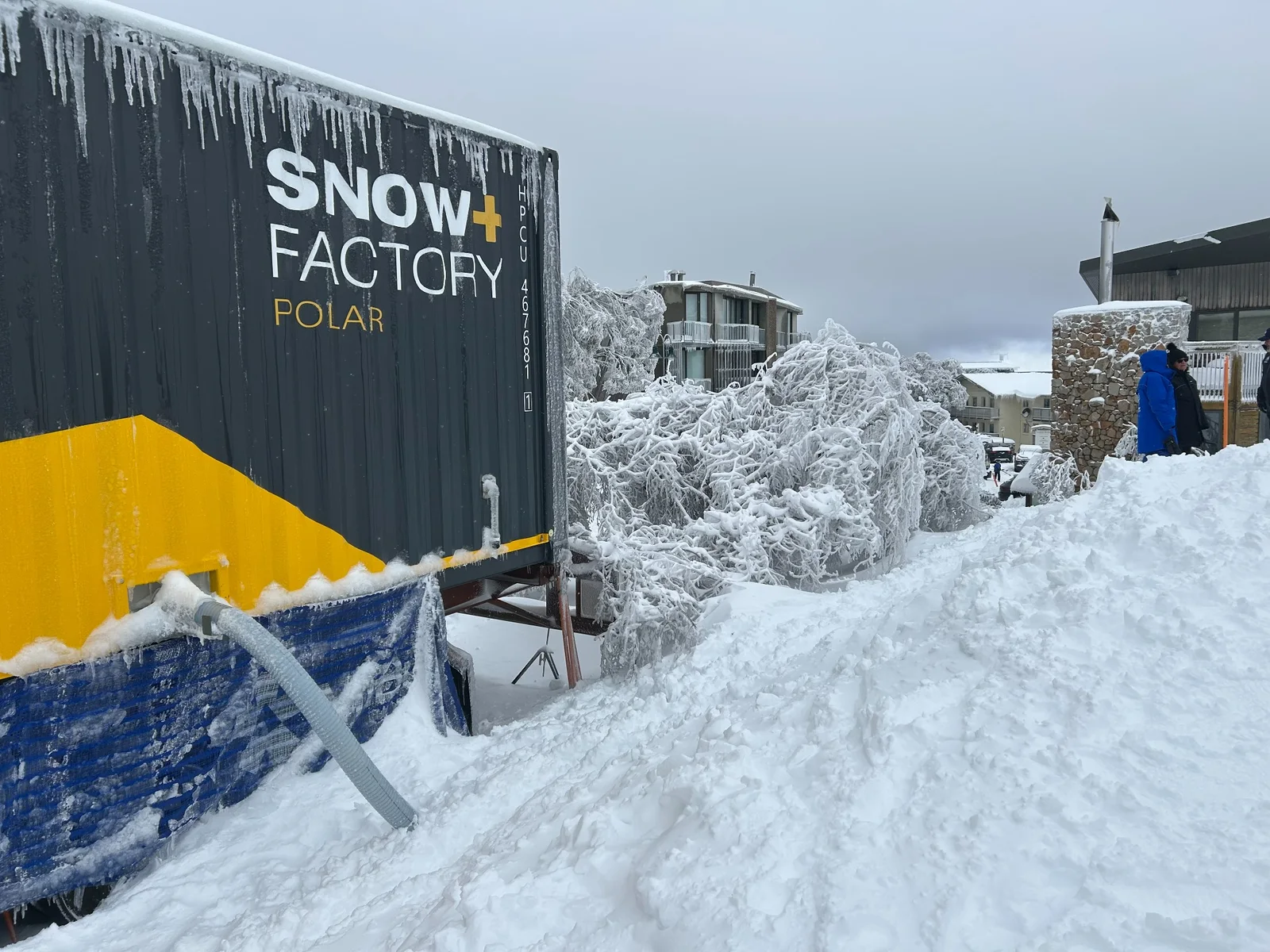 Mt Buller Snow Factory surrounded by produced snow